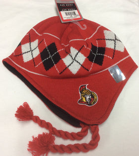 Ottawa Senators Red Reebok NHL Argyle Knit Hat