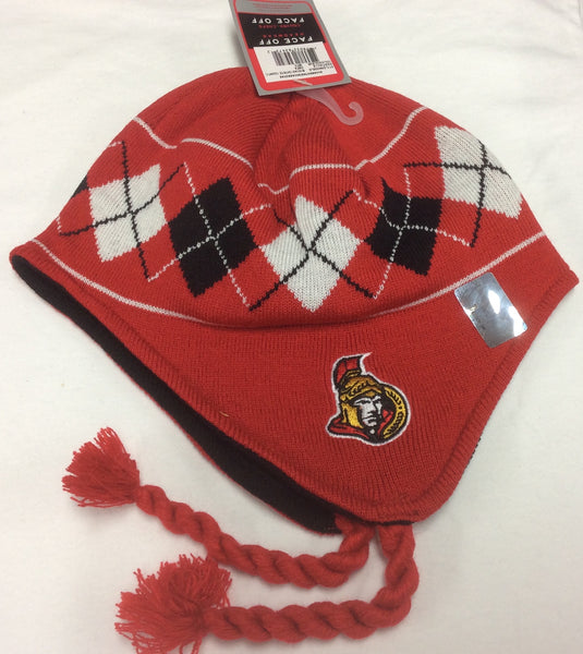 Ottawa Senators Red Reebok NHL Argyle Knit Hat