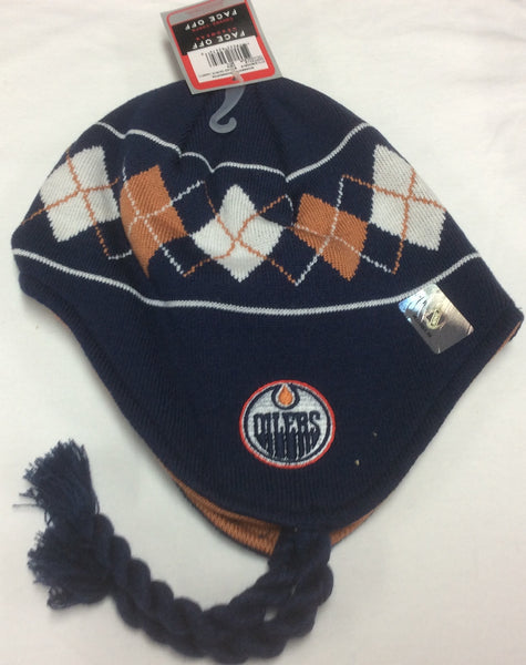 Edmonton Oilers Navy Reebok NHL Argyle Knit Hat