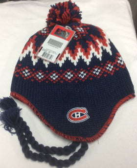 Montreal Canadiens Navy Reebok NHL Tassle Knit Hat