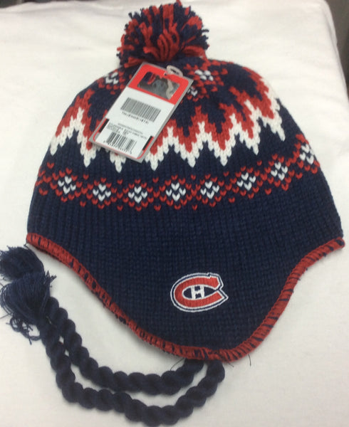 Montreal Canadiens Navy Reebok NHL Tassle Knit Hat