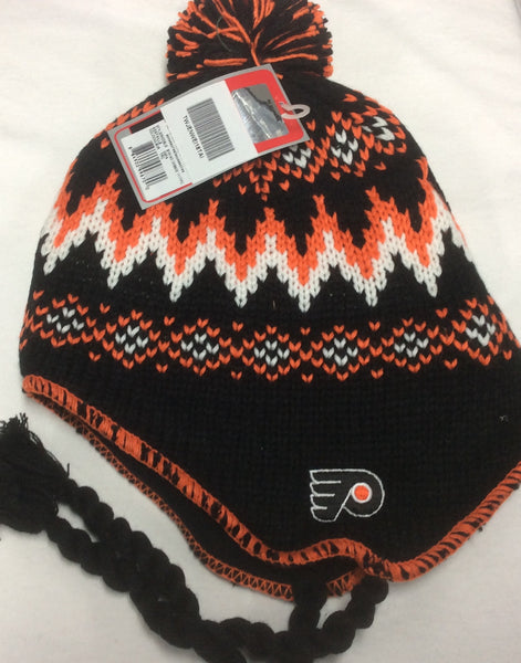 Philadelphia Flyers Black Reebok NHL Tassle Knit Hat