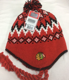 Chicago Blackhawks Red Reebok NHL Tassle Knit Hat