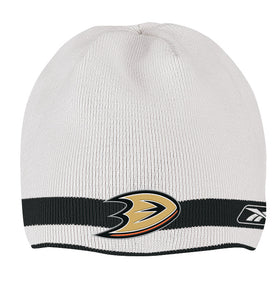 Anaheim Ducks White/Black Reebok NHL Reversible 560 Knit Hat