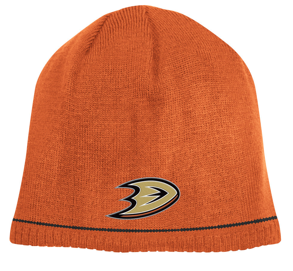 Reversible Reebok Hat Anaheim Ducks Orange/Black Reebok NHL Reversible 760 Knit Hat - Hockey ...