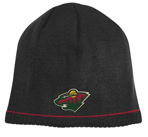 Minnesota Wild Black/Red Reebok NHL Reversible 760 Knit Hat