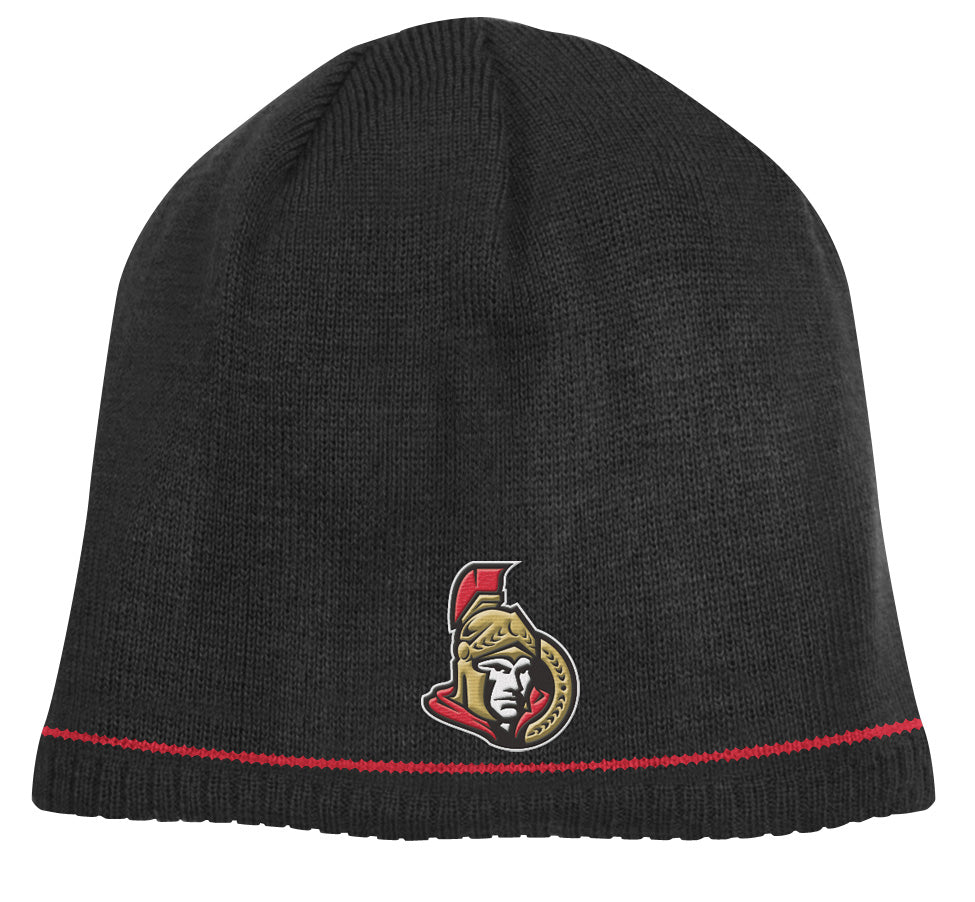 Ottawa Senators Black Red Reebok NHL Reversible 760 Knit Hat