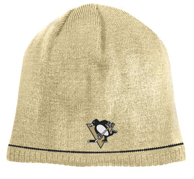Pittsburgh Penguins Beige/Black Reebok NHL Reversible 760 Knit Hat