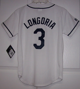 LONGORIA Tampa Bay Rays BOYS  Majestic MLB Baseball jersey HOME White