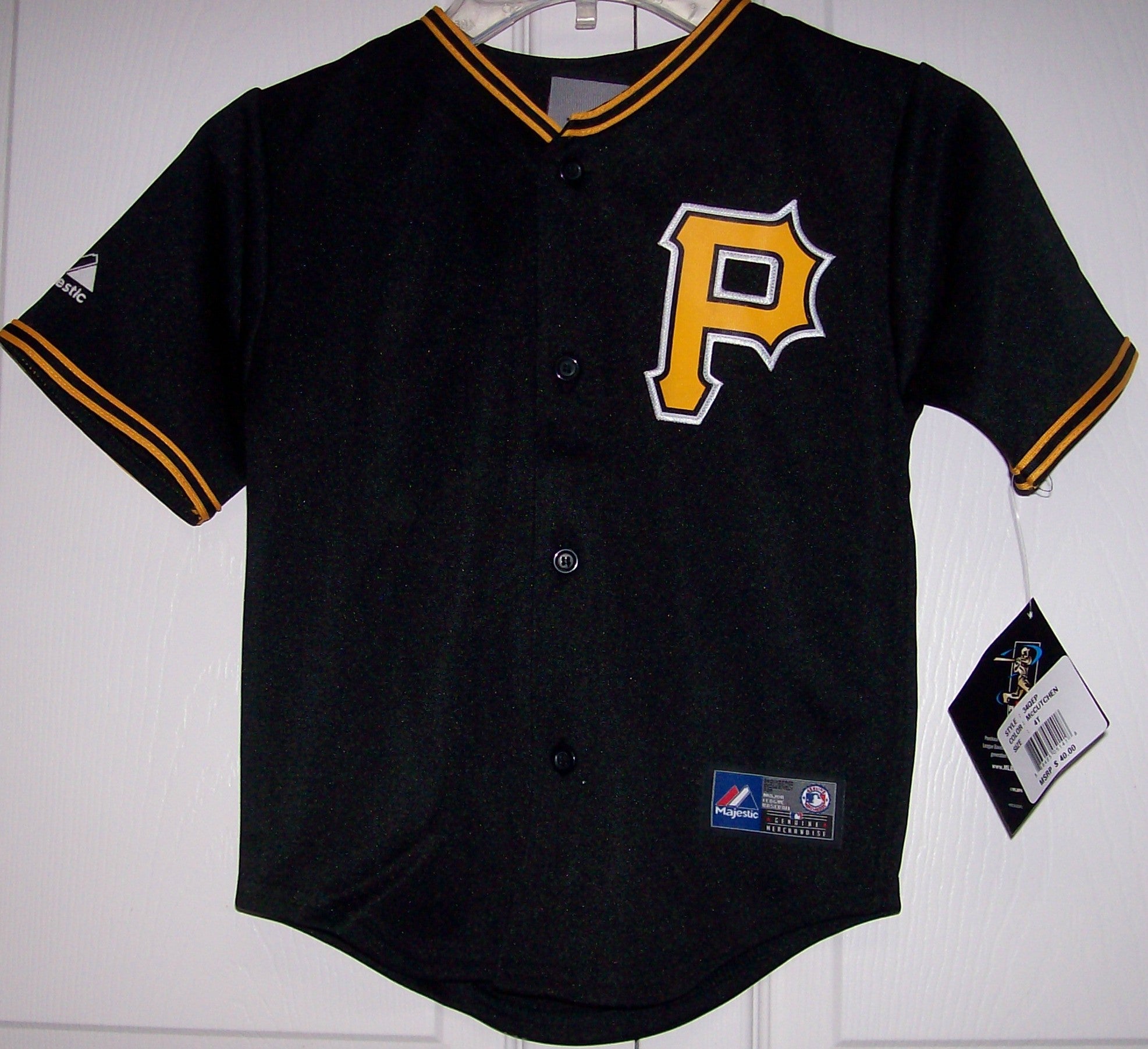McCutchen Pittsburgh Pirates BOYS Majestic MLB Baseball jersey BLACK
