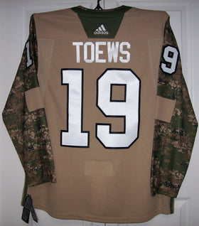 TOEWS Military Camo Khaki Chicago Blackhawks 258J Adidas NHL Authentic Pro Jersey