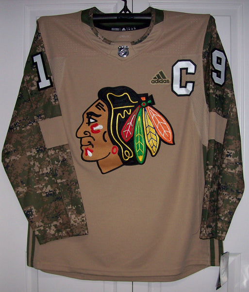 TOEWS Military Camo Khaki Chicago Blackhawks 258J Adidas NHL Authentic -  Hockey Jersey Outlet