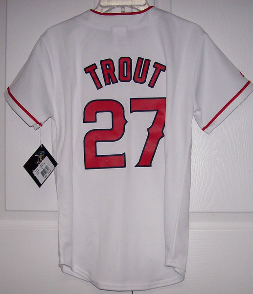 TROUT Los Angeles Angels Boys Majestic MLB Baseball jersey Home White