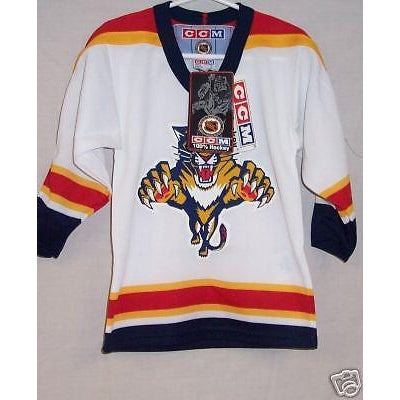 Vintage rare NHL Florida Panthers white Starter hockey jersey. size Youth  L/XL