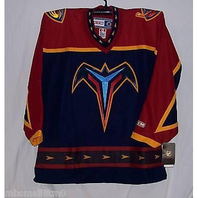 CCM, Shirts & Tops, Ccm Atlanta Thrashers Nhl Hockey Jersey Vintage Navy  Blue Away Youth Large Xl