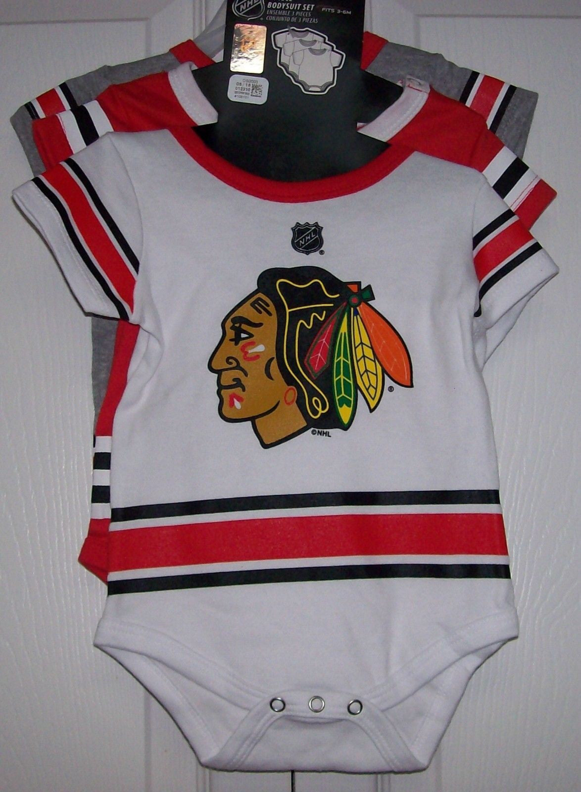 NHL Carolina Hurricanes Official Baby Infant 2 Piece Creeper Bodysuit w  Sleeves