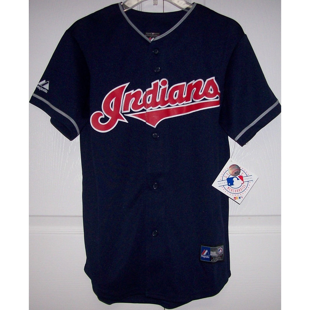 Cleveland Indians YOUTH Majestic MLB Baseball jersey Alt. NAVY Hockey
