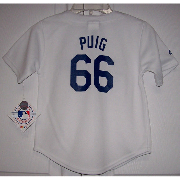 PUIG Los Angeles Dodgers BOYS Large 7 Majestic MLB Baseball jersey White