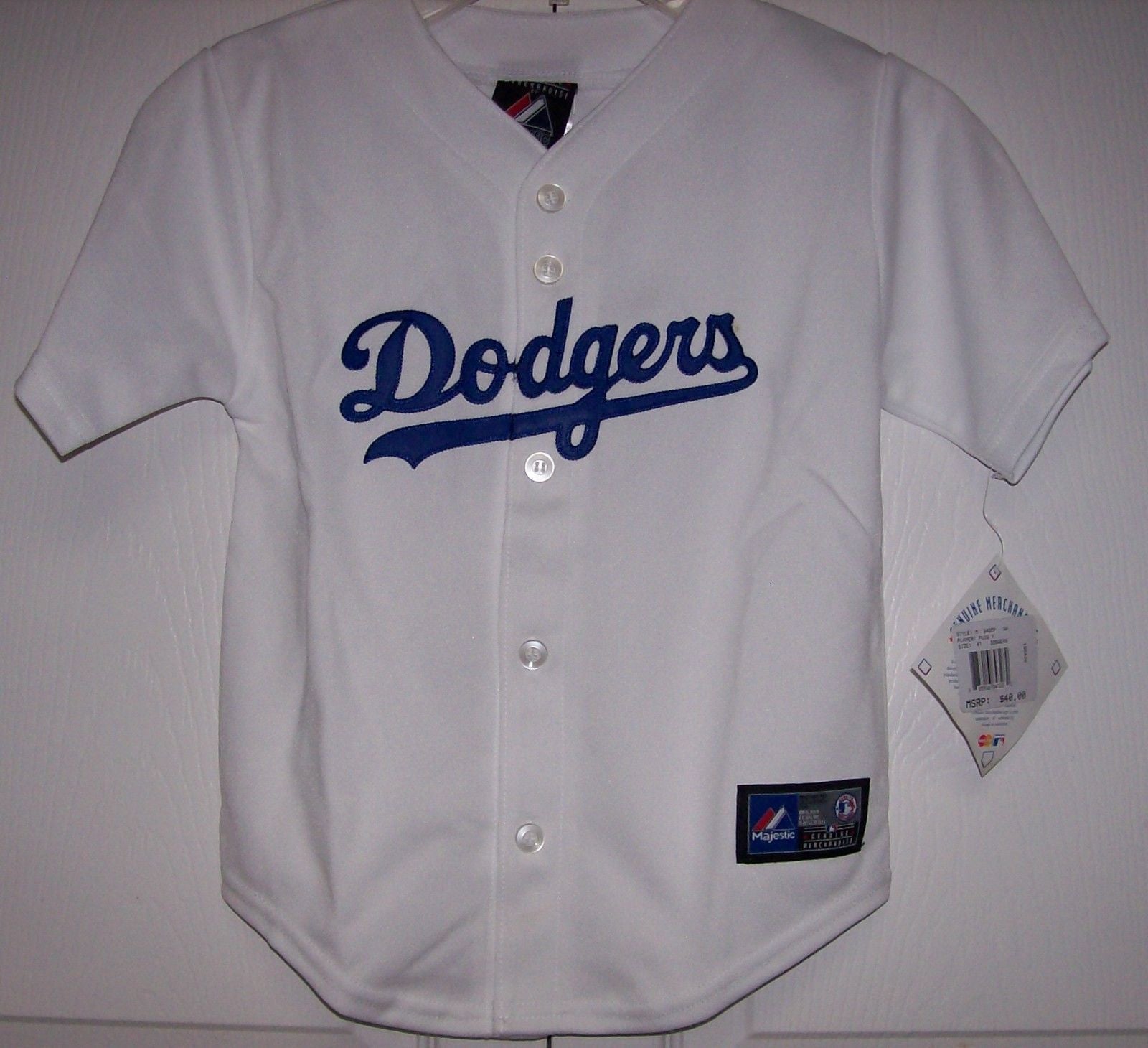 PUIG Los Angeles Dodgers BOYS Large 7 Majestic MLB Baseball jersey Whi -  Hockey Jersey Outlet